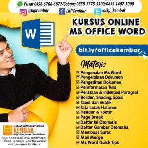 PROMO KURSUS ONLINE MS WORD MATERI KURSUS